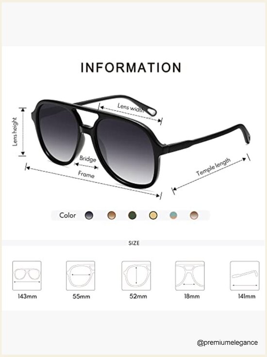 Polarized Aviator Sunglasses Double Bridge Square Retro Unisex UV400 main image 4